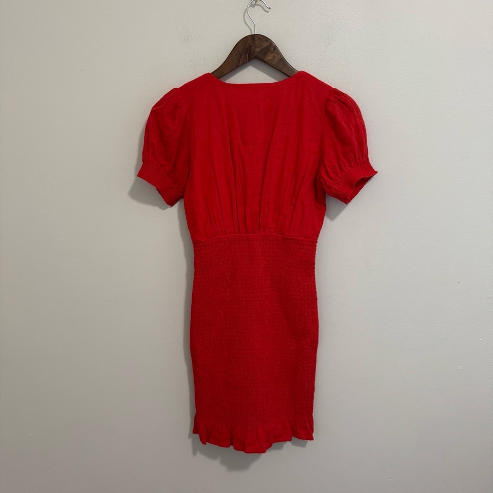 Free People NWT Red Bodycon Ruched Mini Dress - Picture 6 of 7